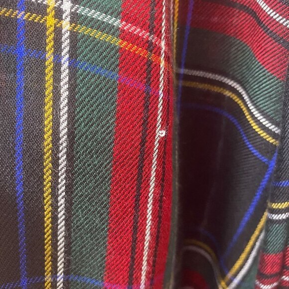 LAUREN RALPH LAUREN Womens Plaid Shirt Medium Petite Button up Crest Blouse Long - Picture 10 of 11